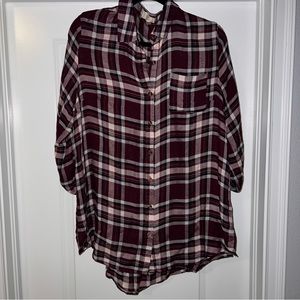 Altar’d State Button Down Flannel Top L